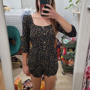 Fall floral romper